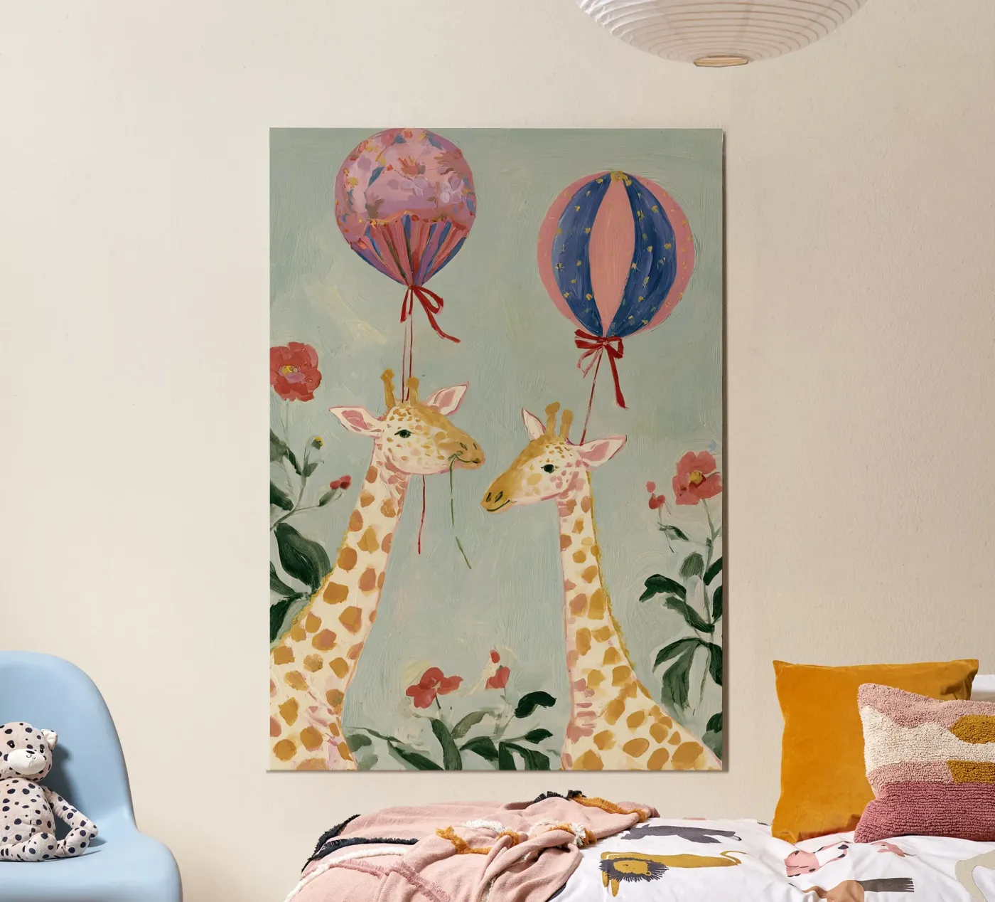 Giraffe e palloncini poster da Rustic Grace Studio 02
