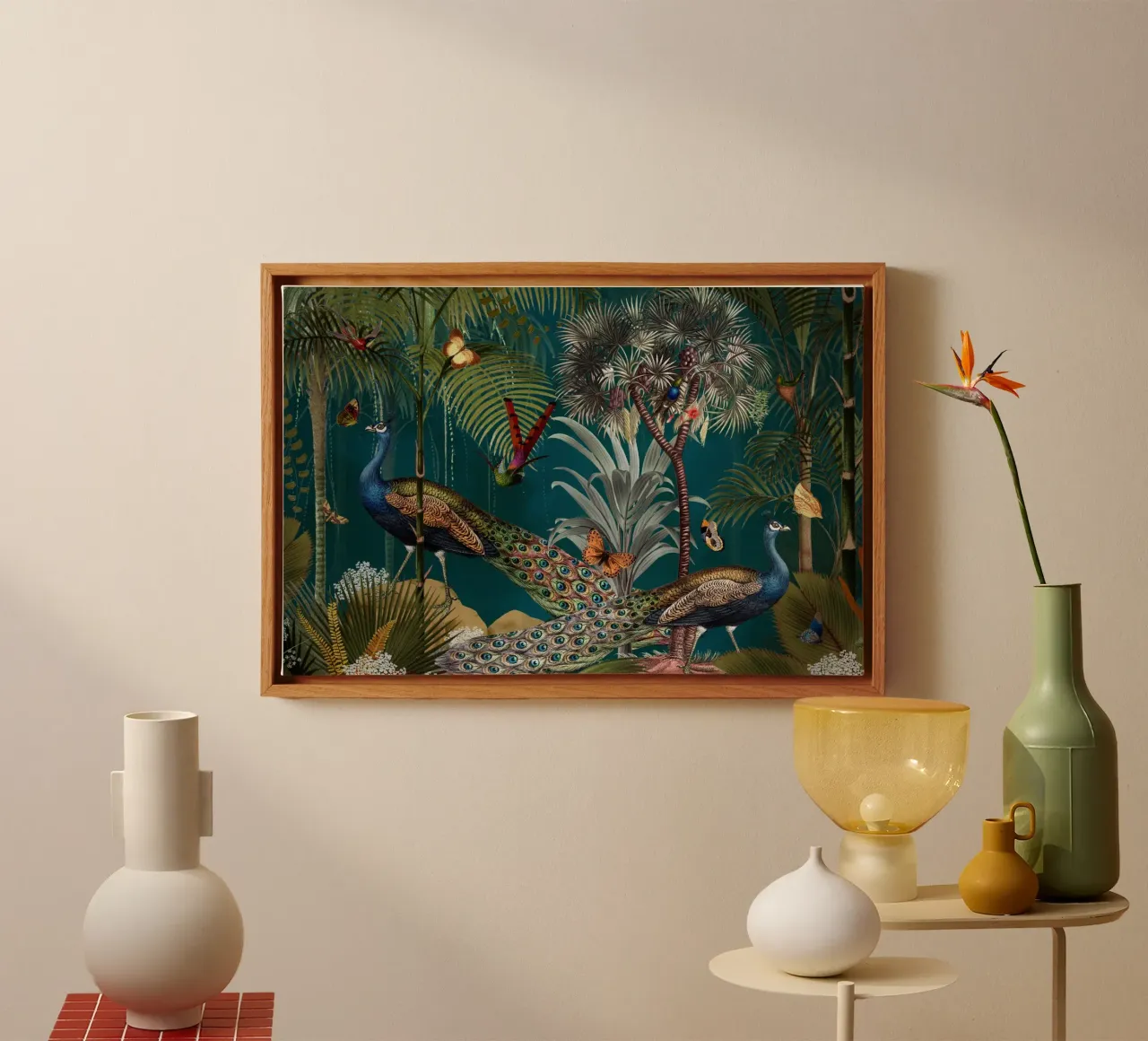 Midnight Vintage Exotic Mystic Jungle tela con Cornice a cassetta da Vintage World - Uta Naumann