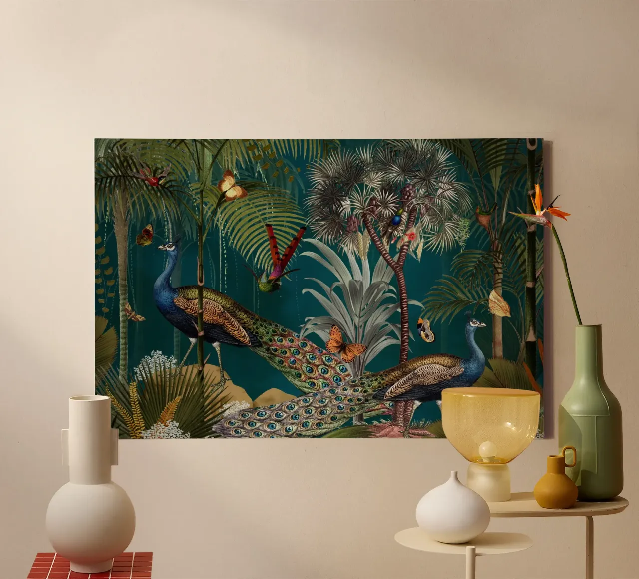 Midnight Vintage Exotic Mystic Jungle tela con Cornice a cassetta da Vintage World - Uta Naumann