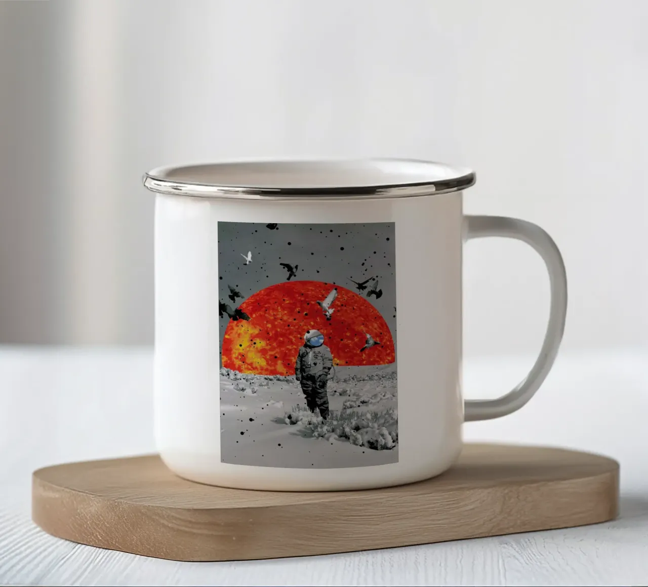 The Final Frontier taza de esmalte de Jason Brueck