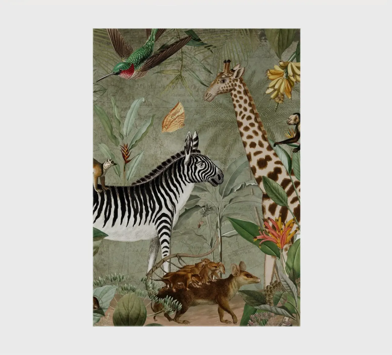 Vintage Tropical Safari Wildlife Animals Jungle notebook by Vintage World - Uta Naumann