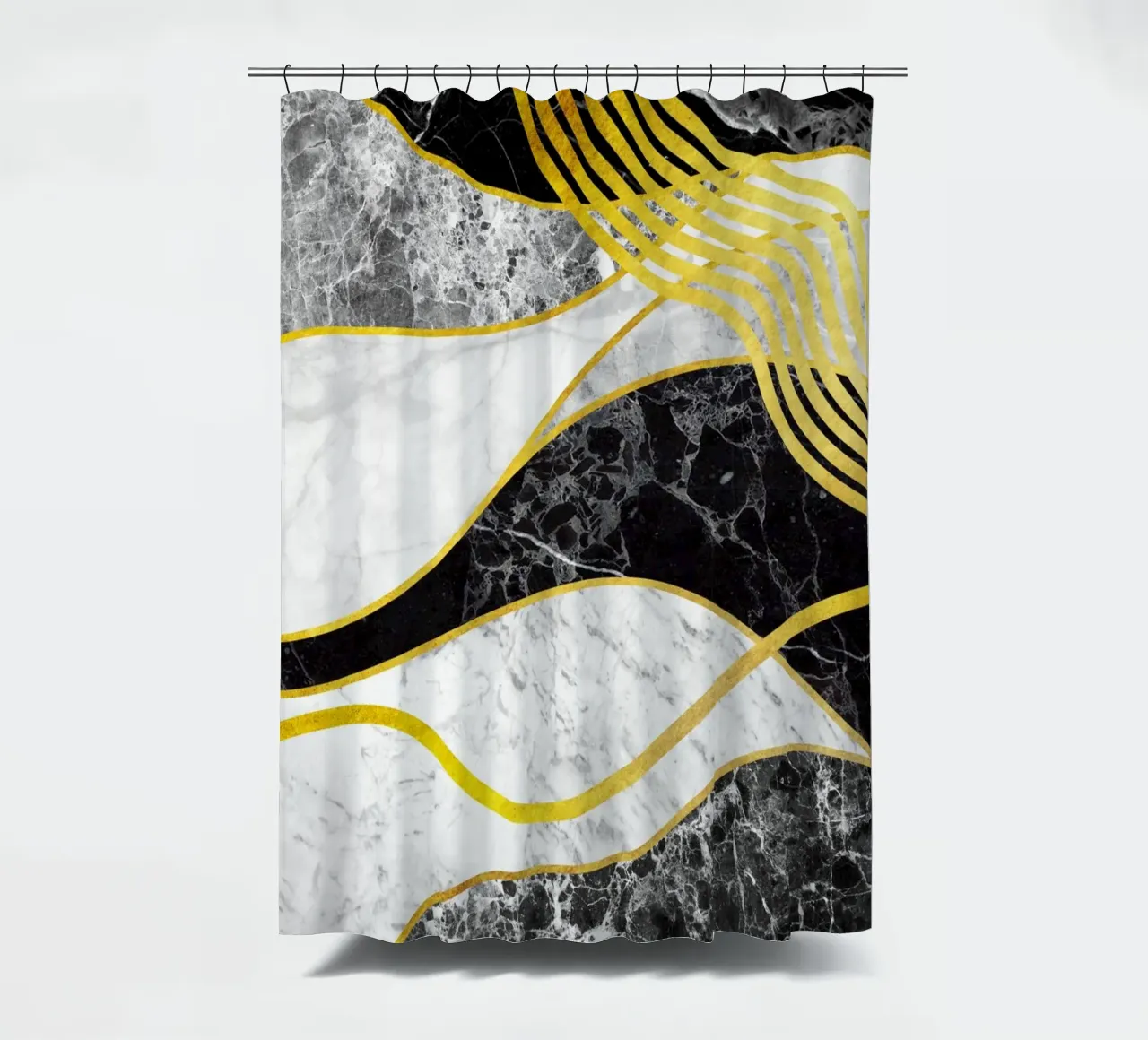Waves 06 shower curtain by amini54