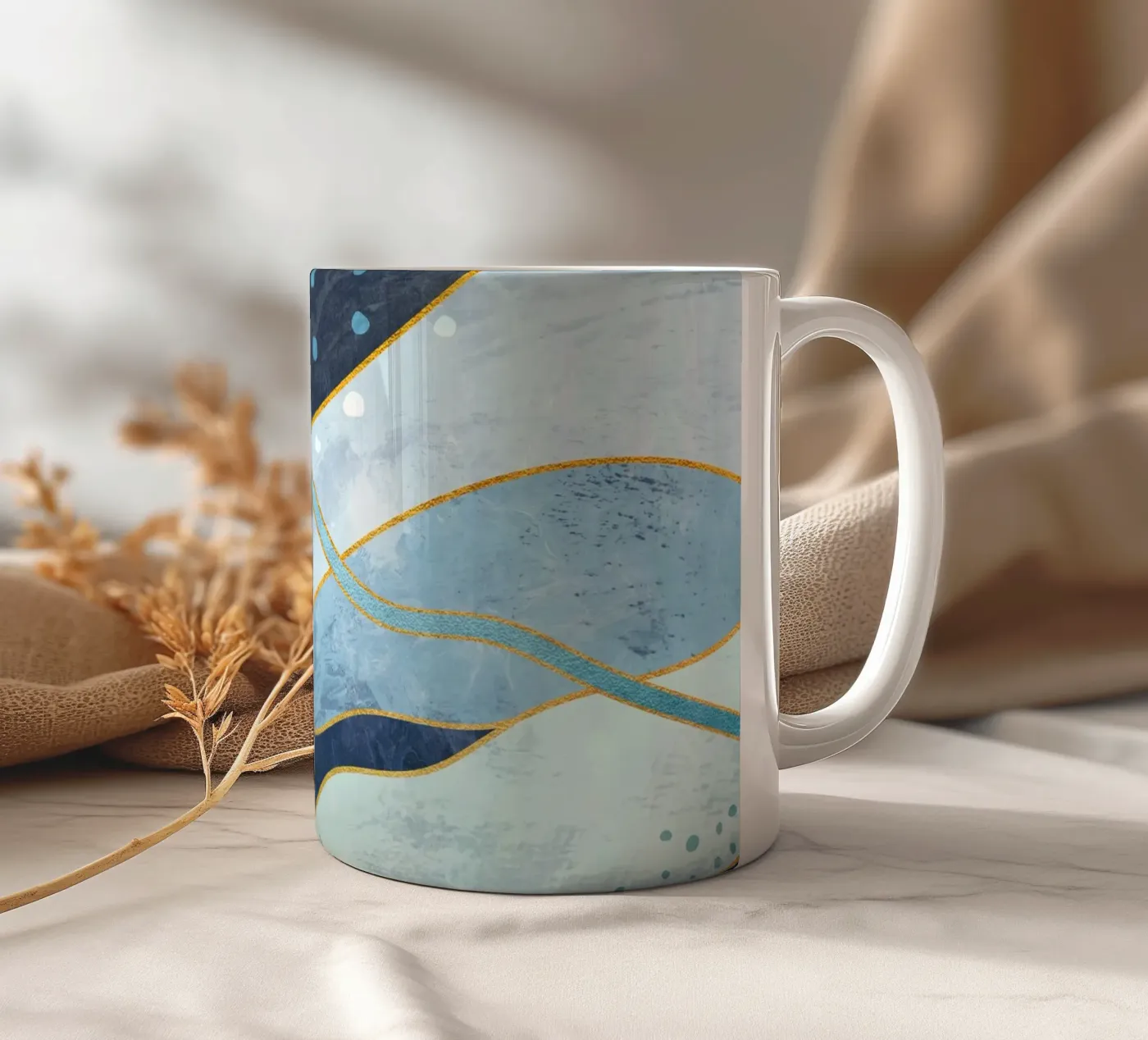 Waves 05 ceramic mug by amini54