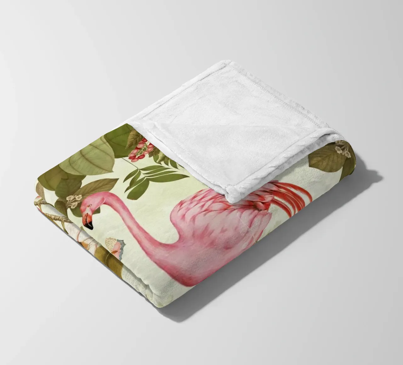 Fenicottero rosa d'annata Fiore tropicale Paradiso della giungla coperta in pile da Vintage World - Uta Naumann