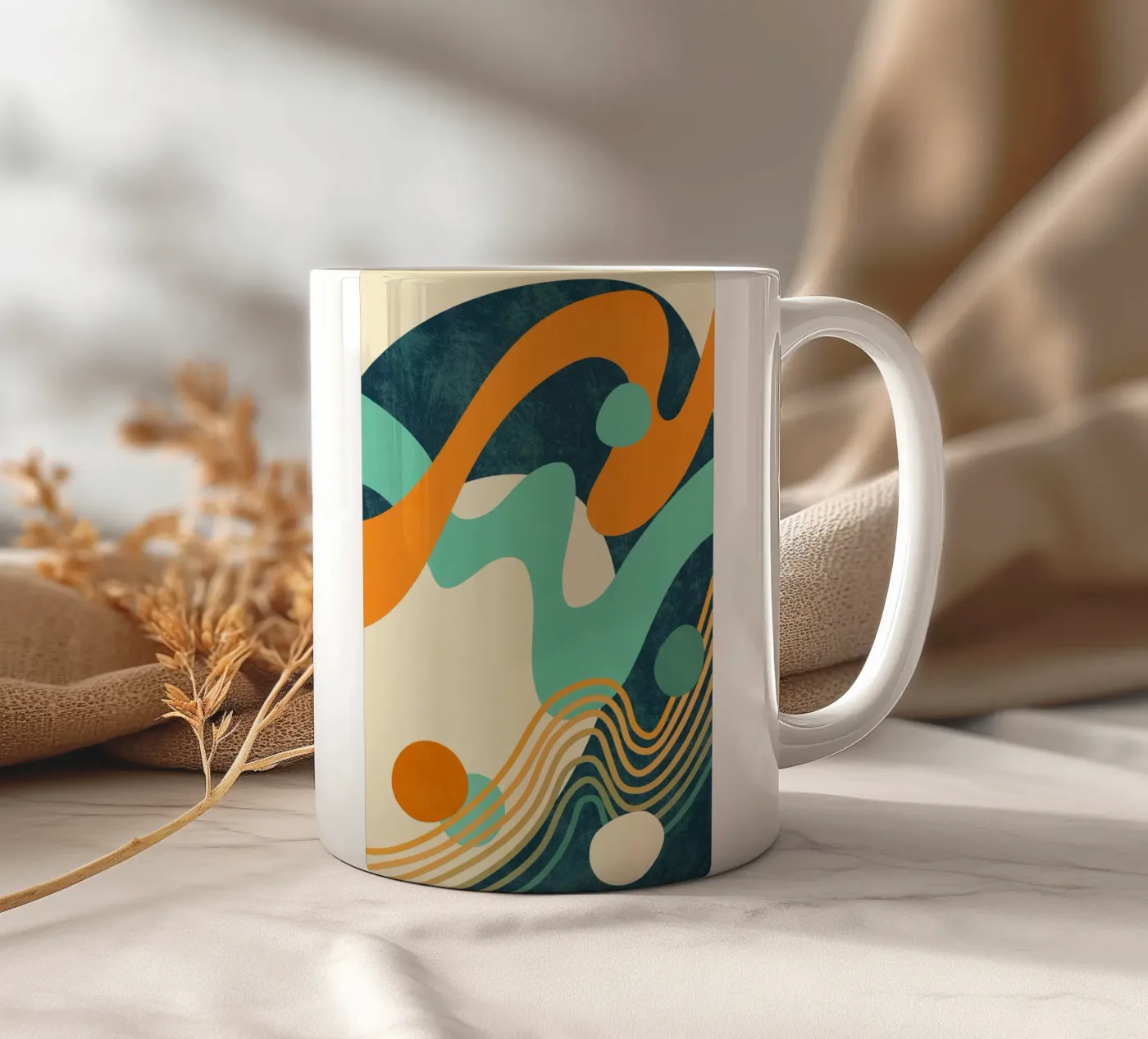 Waves 02 ceramic mug by amini54