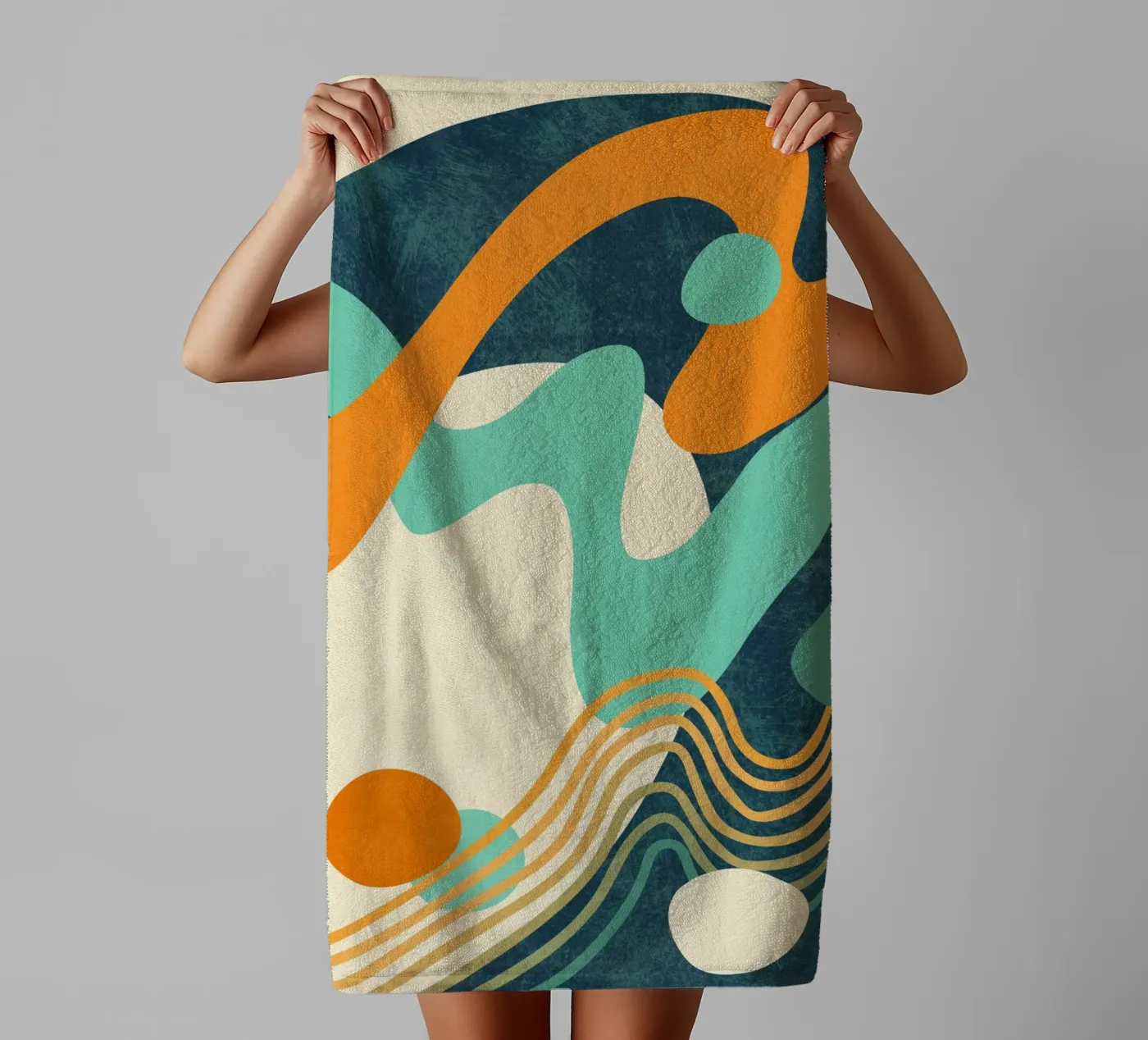 Golven 02 badhanddoek van amini54