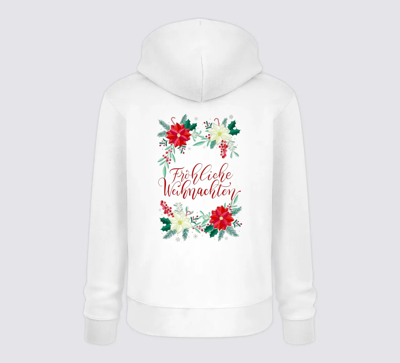 Buon Natale, stelle invernali, rami di abete, calligrafia felpa con cappuccio da CalliLetters