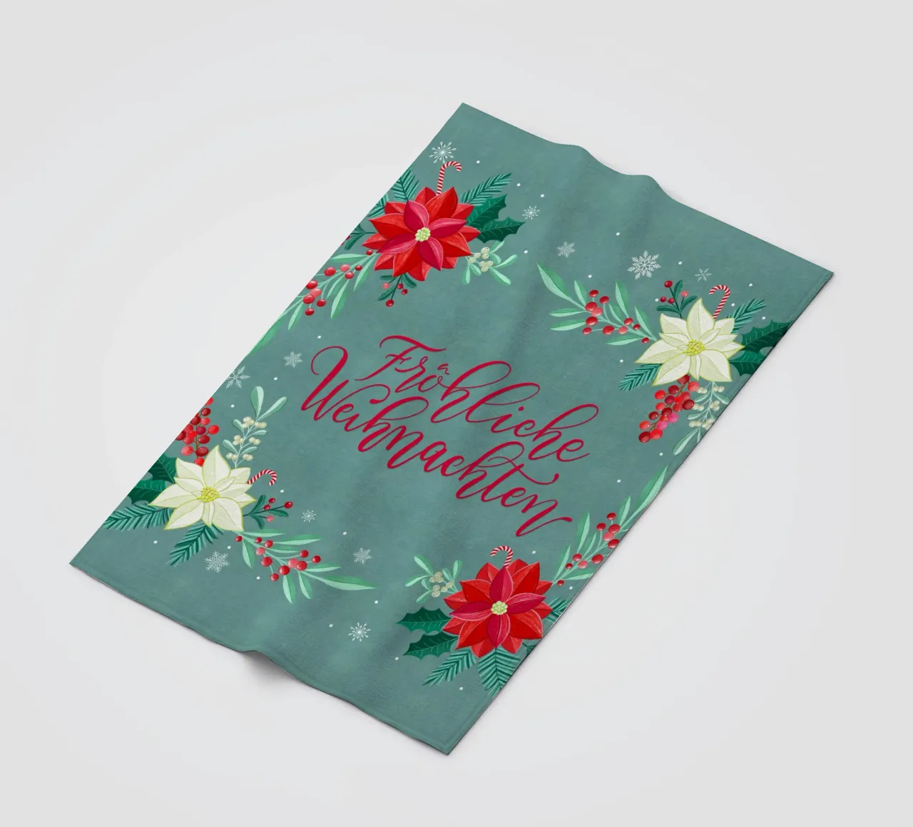 Joyeux Noël, étoiles d'hiver, branches de sapin, calligraphie plaid polaire de CalliLetters