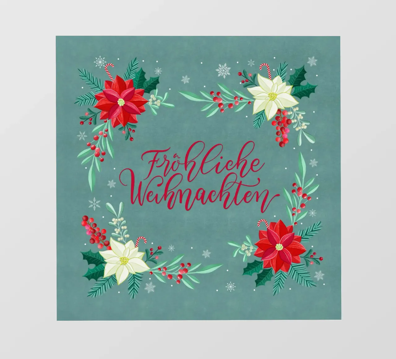 Joyeux Noël, étoiles d'hiver, branches de sapin, calligraphie bâche pvc de CalliLetters