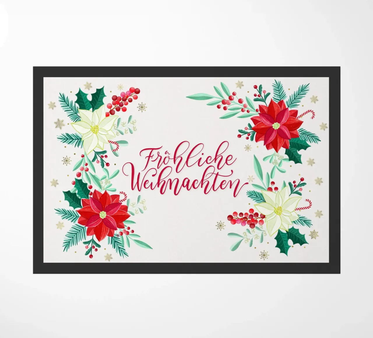 Joyeux Noël, étoiles d'hiver, branches de sapin, calligraphie paillasson de CalliLetters