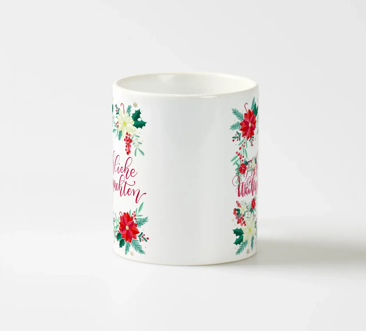 Joyeux Noël, étoiles d'hiver, branches de sapin, calligraphie mug en céramique de CalliLetters