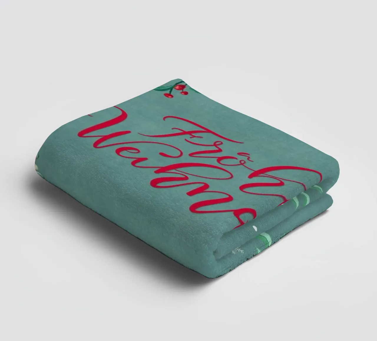 Joyeux Noël, étoiles d'hiver, branches de sapin, calligraphie serviette de bain de CalliLetters
