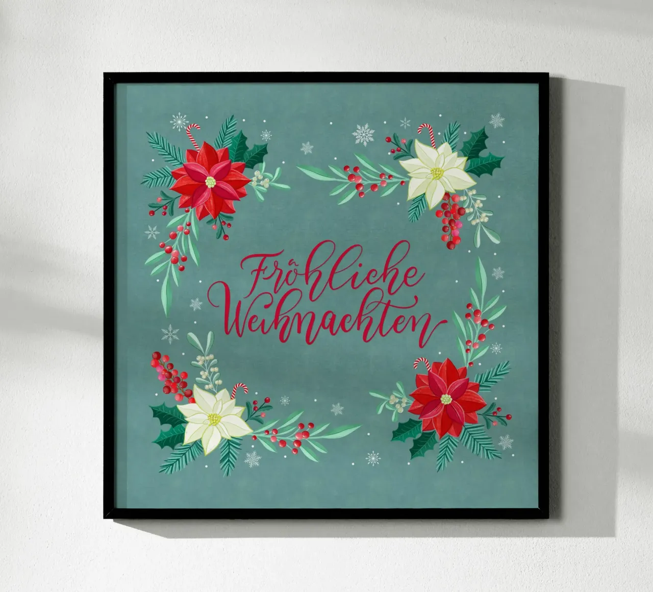 Joyeux Noël, étoiles d'hiver, branches de sapin, calligraphie hahnemühle de CalliLetters