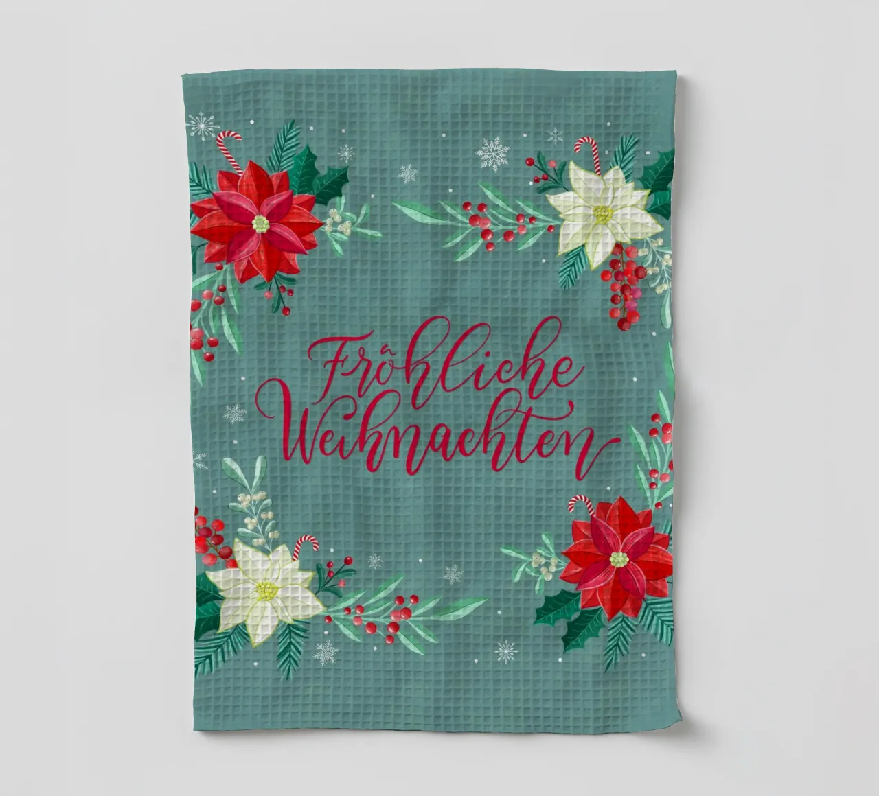 Joyeux Noël, étoiles d'hiver, branches de sapin, calligraphie torchon de CalliLetters