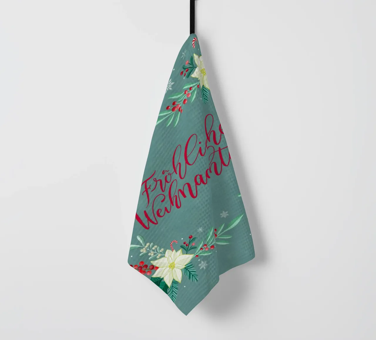 Joyeux Noël, étoiles d'hiver, branches de sapin, calligraphie torchon de CalliLetters