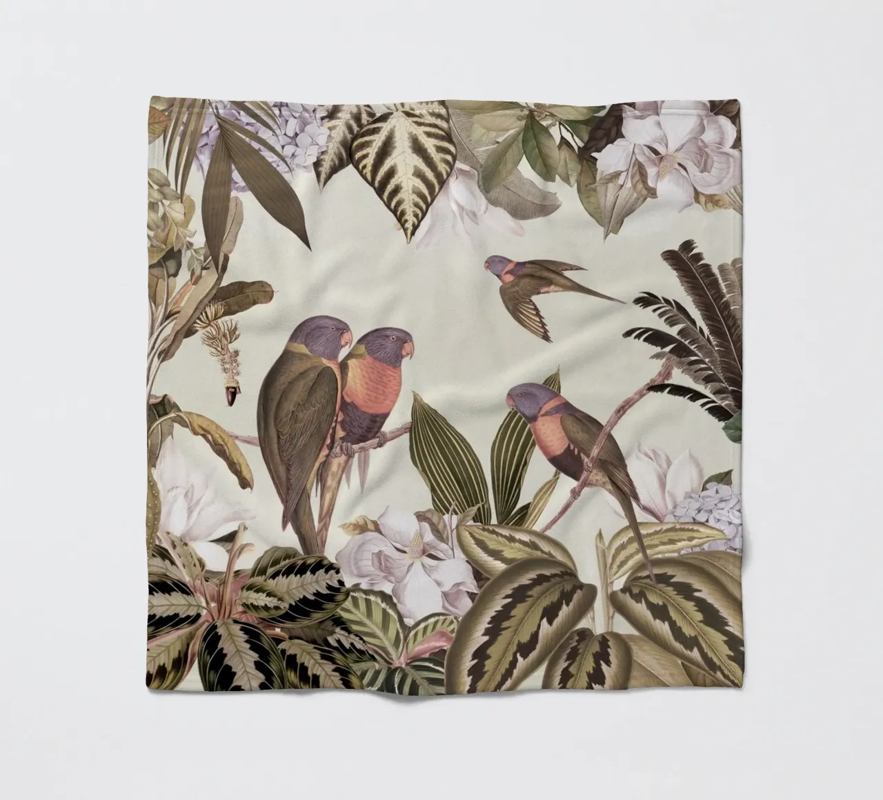 Nostalgico tropicale colorato pappagalli fauna selvatica giungla coperta in pile da Vintage World - Uta Naumann