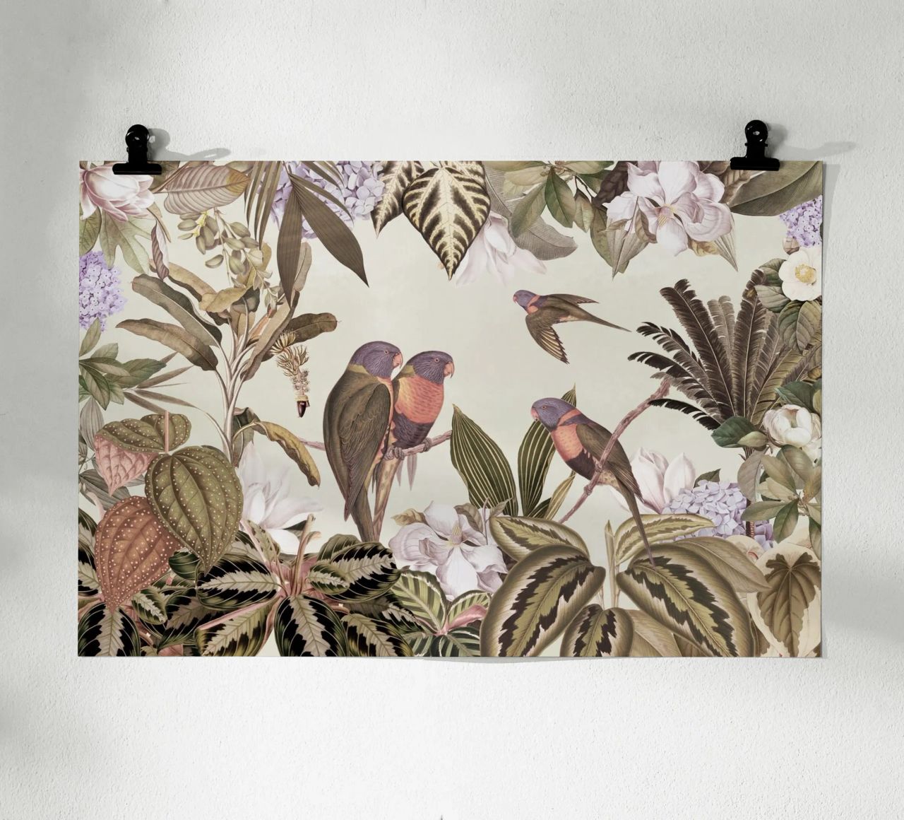 Nostalgia Tropical Colorido Loros Vida Silvestre Jungla poster de Vintage World - Uta Naumann