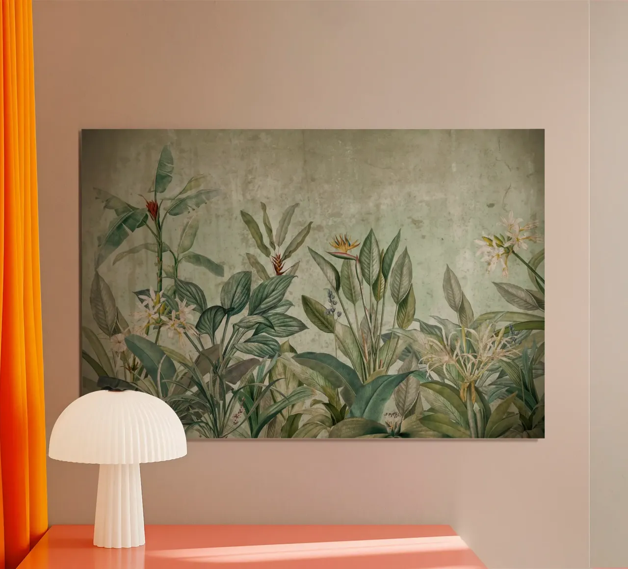 Vintage Tropical Jungle Greenery Landscape poster con telaio in plastica da Vintage World - Uta Naumann