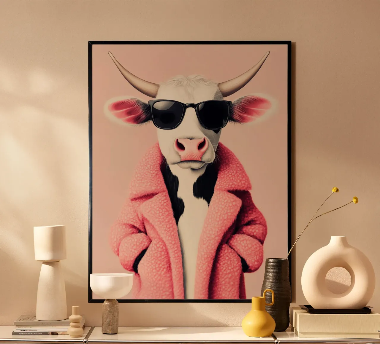 Pink Cattle Boss Pop Art carta hahnemühle da Autofocus