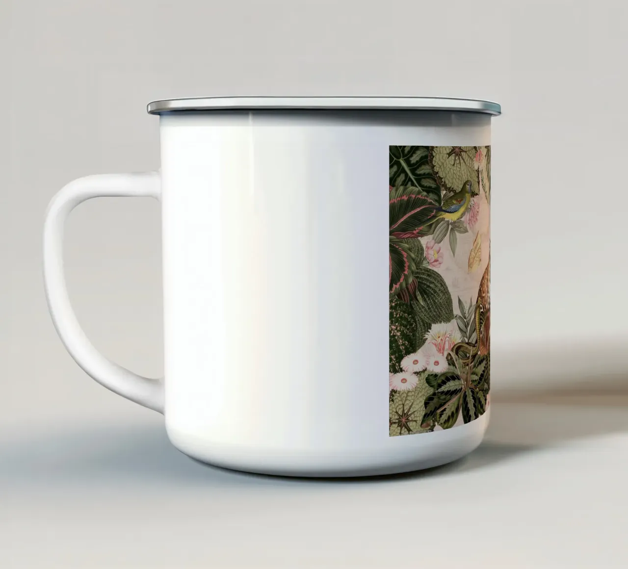 Nostalgische wilde dieren Afrikaanse dieren Jungle landschap emaille mok van Vintage World - Uta Naumann