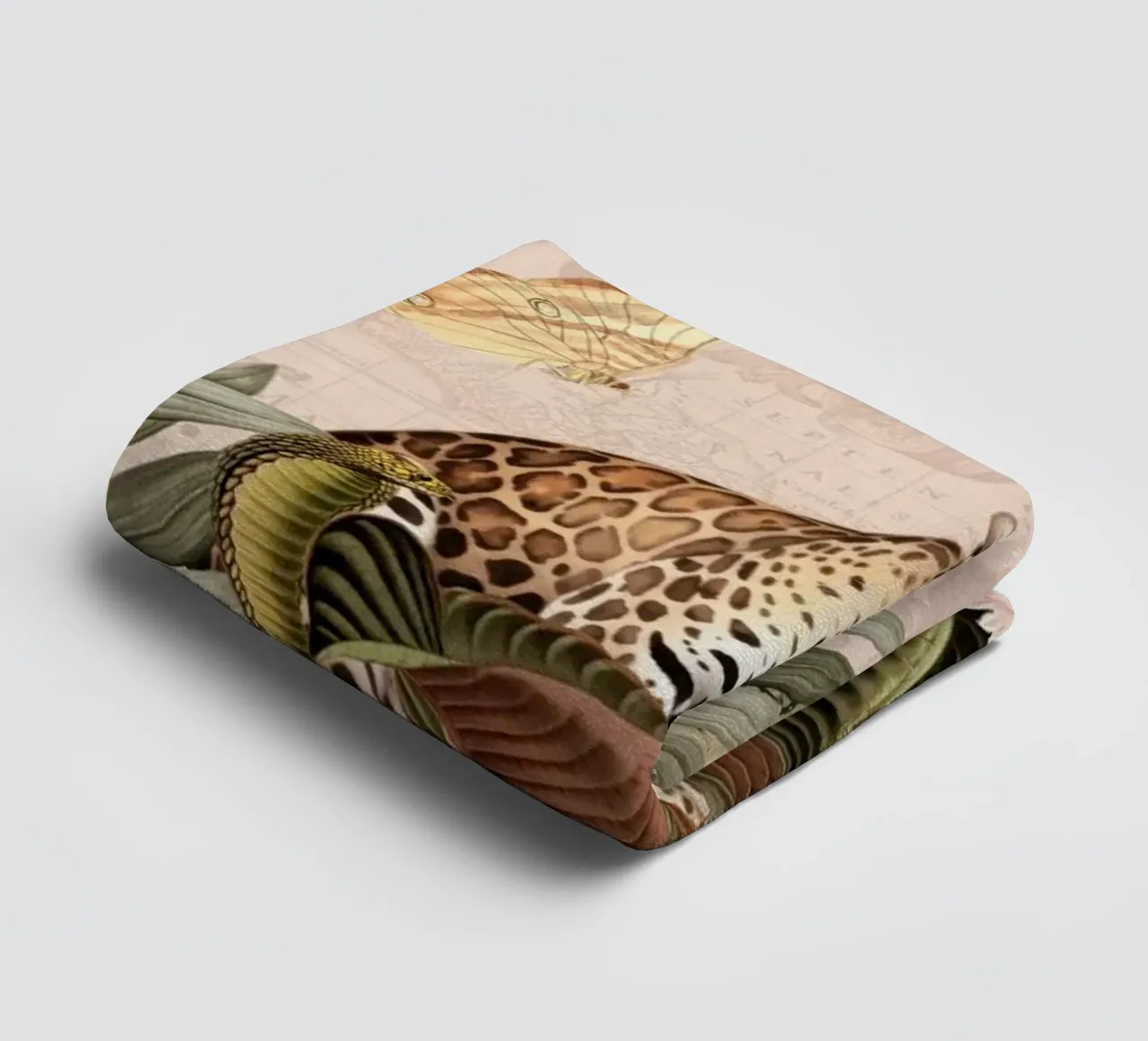 Nostalgic Wildlife African Animals Jungle Landscape towel by Vintage World - Uta Naumann
