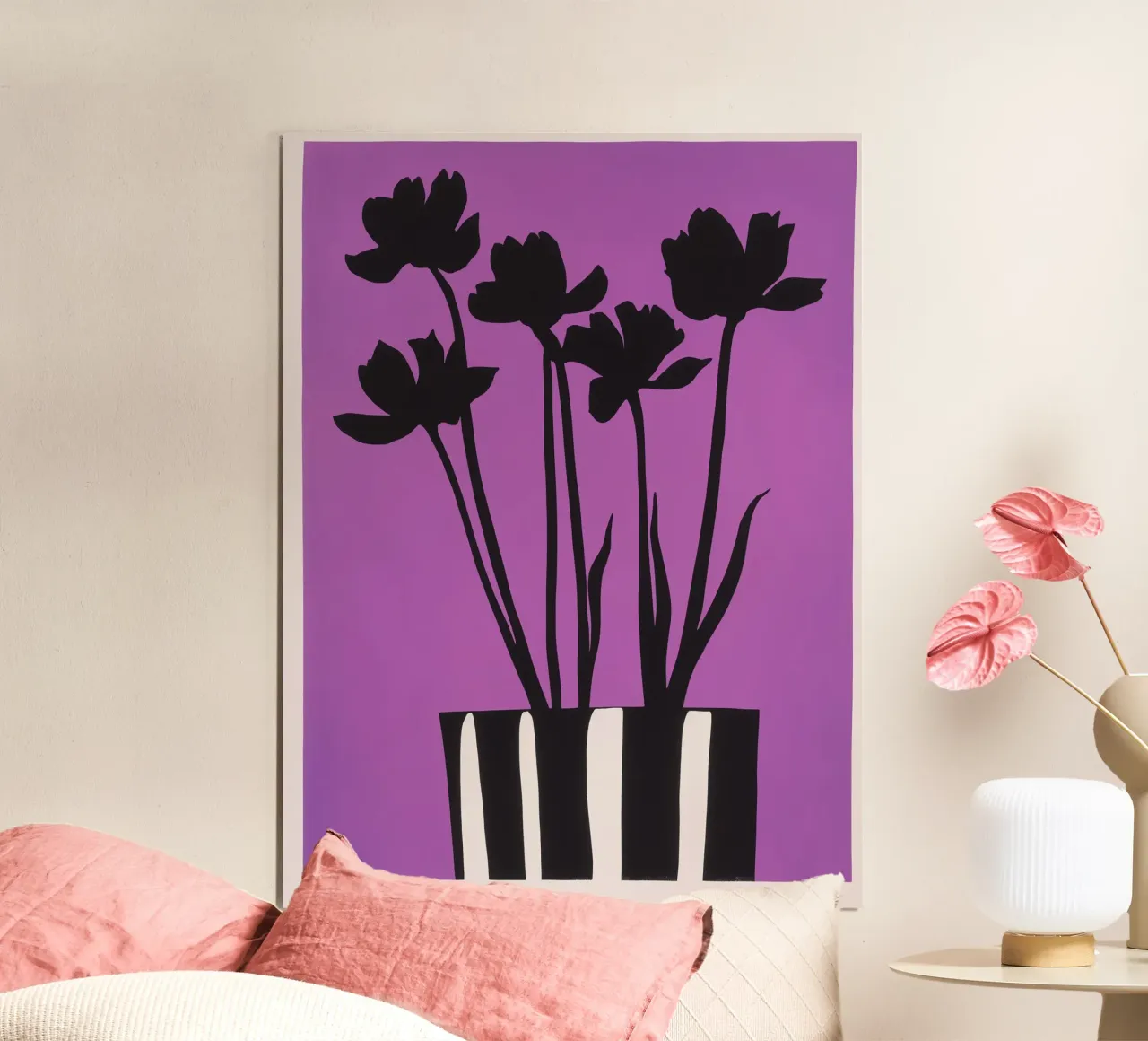 Fiori neri | Natura morta su viola poster da Autofocus