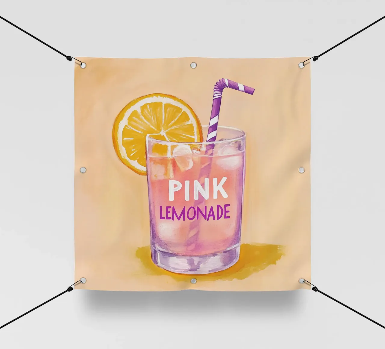 Amore rosa e limone telo in pvc da Carinaprint