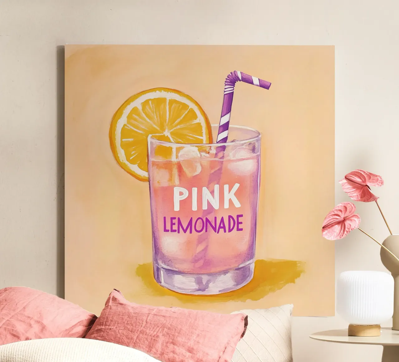 Amore rosa e limone tela da Carinaprint
