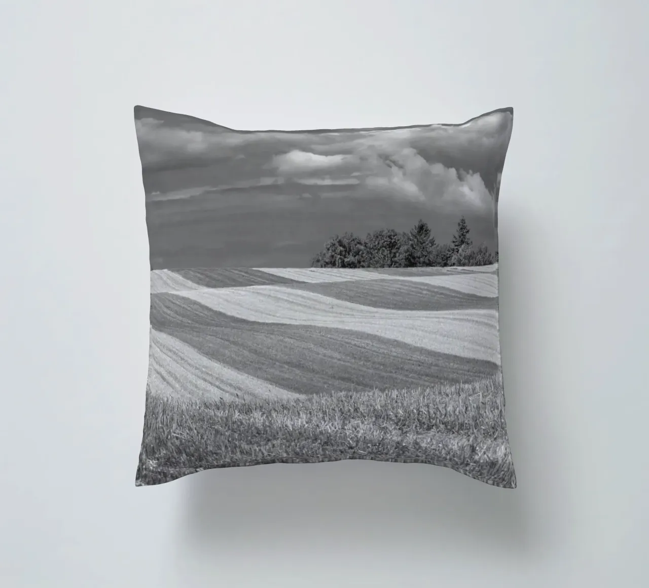 Stubble fields 2 decorative cushion by Barbara Buderath Fotodesign