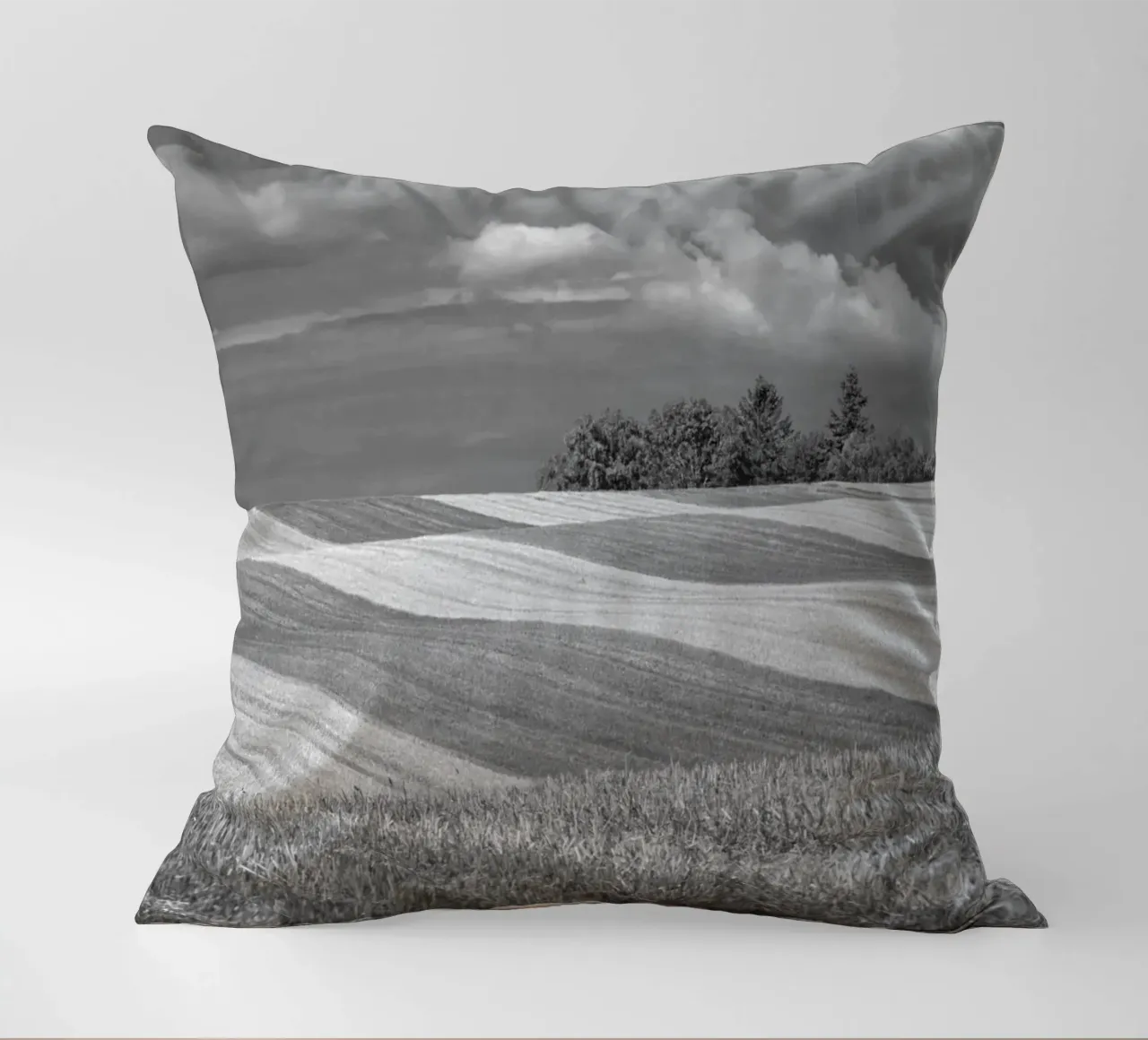 Stubble fields 2 decorative cushion by Barbara Buderath Fotodesign