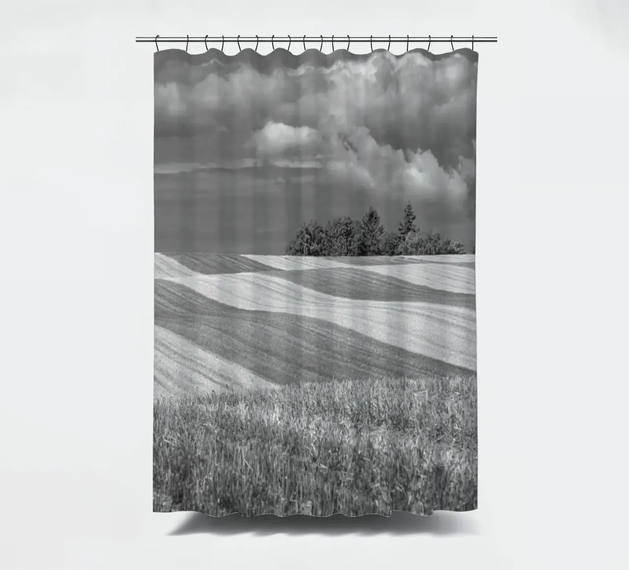 Stubble fields 2 shower curtain by Barbara Buderath Fotodesign