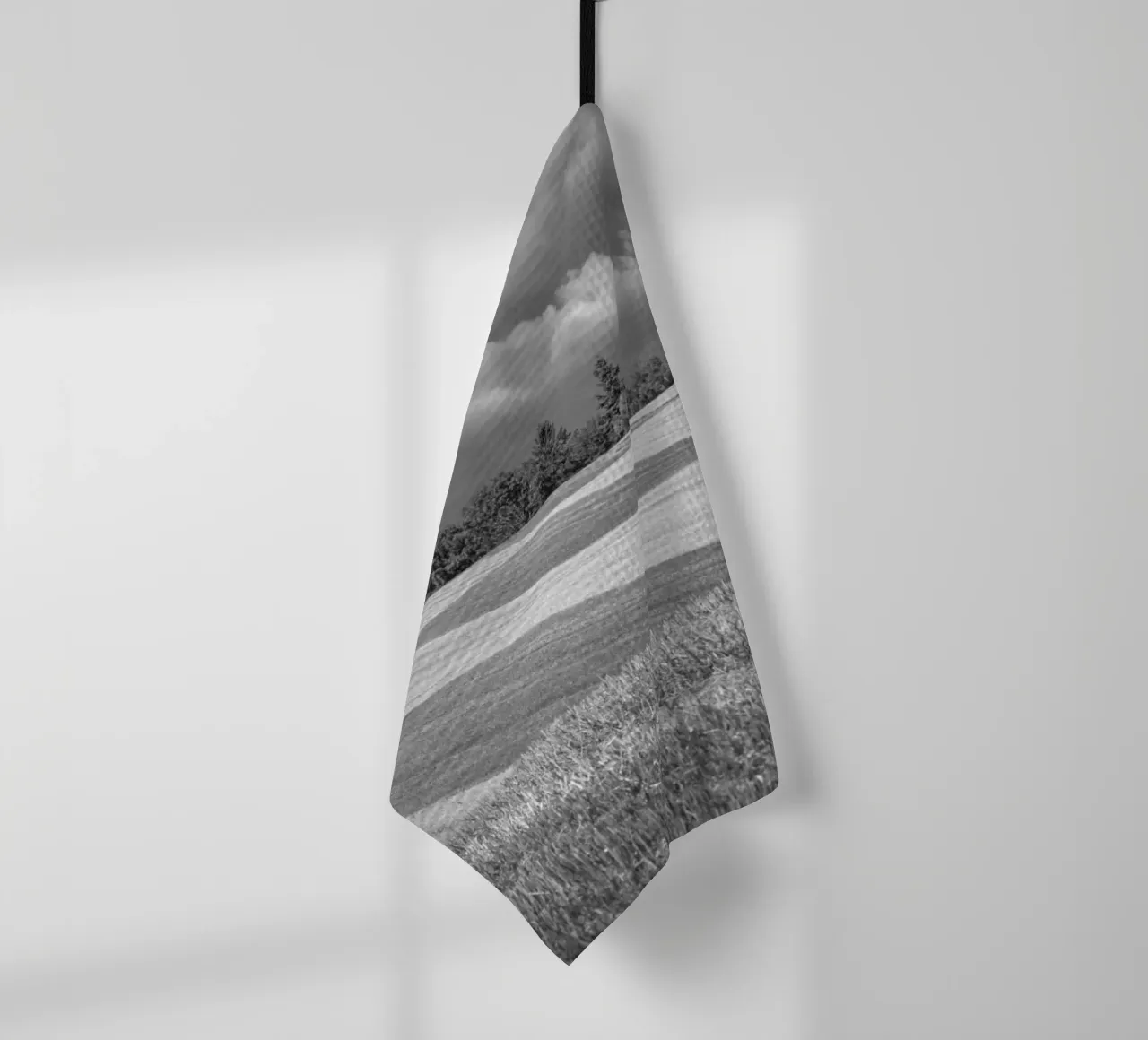 Stubble fields 2 tea towel by Barbara Buderath Fotodesign