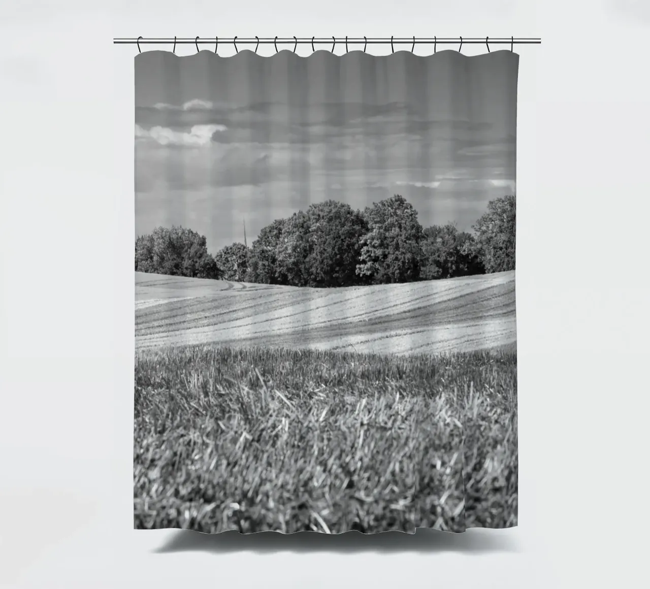 Stubble fields 3 shower curtain by Barbara Buderath Fotodesign