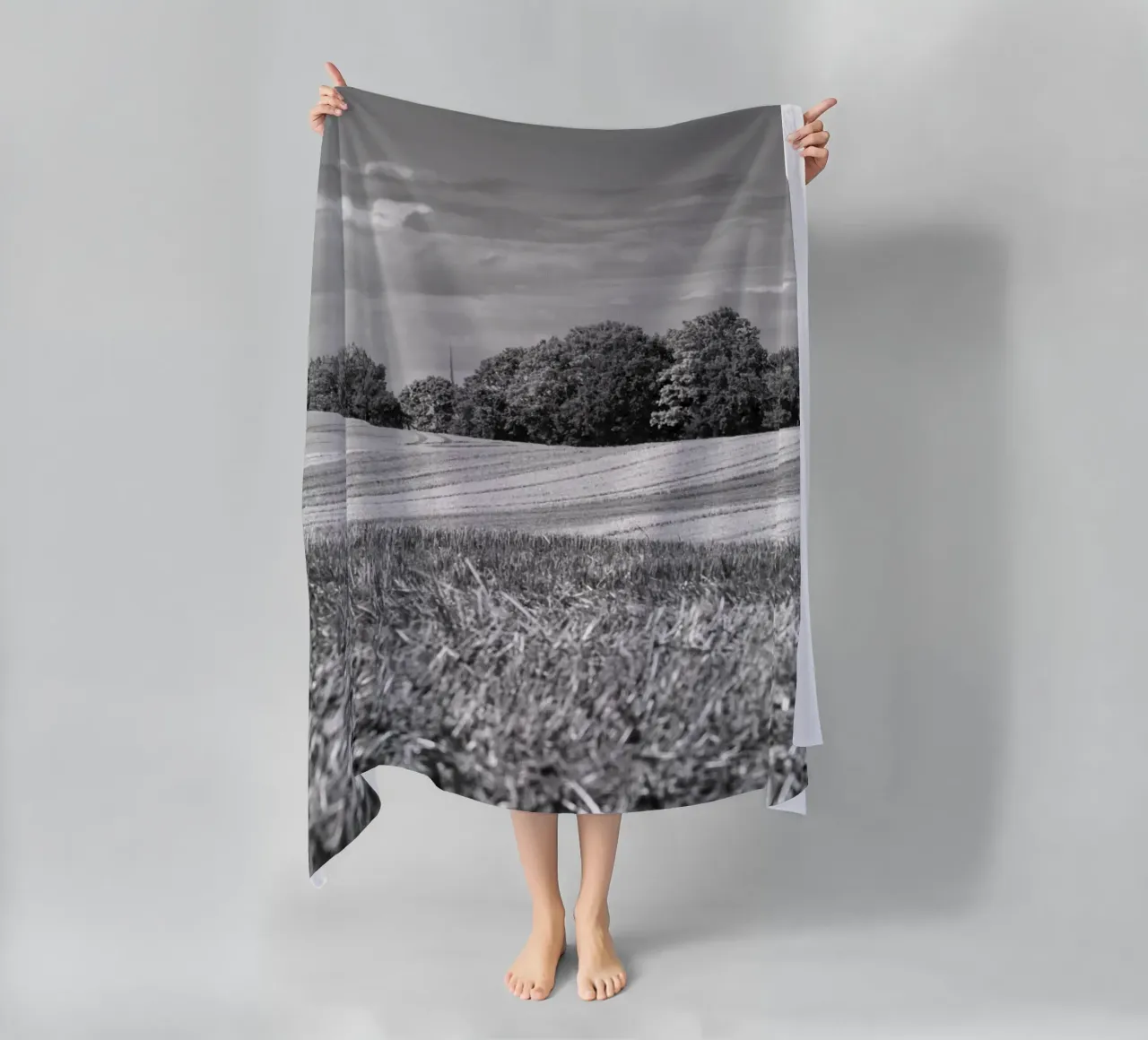 Stubble fields 3 beach towel by Barbara Buderath Fotodesign