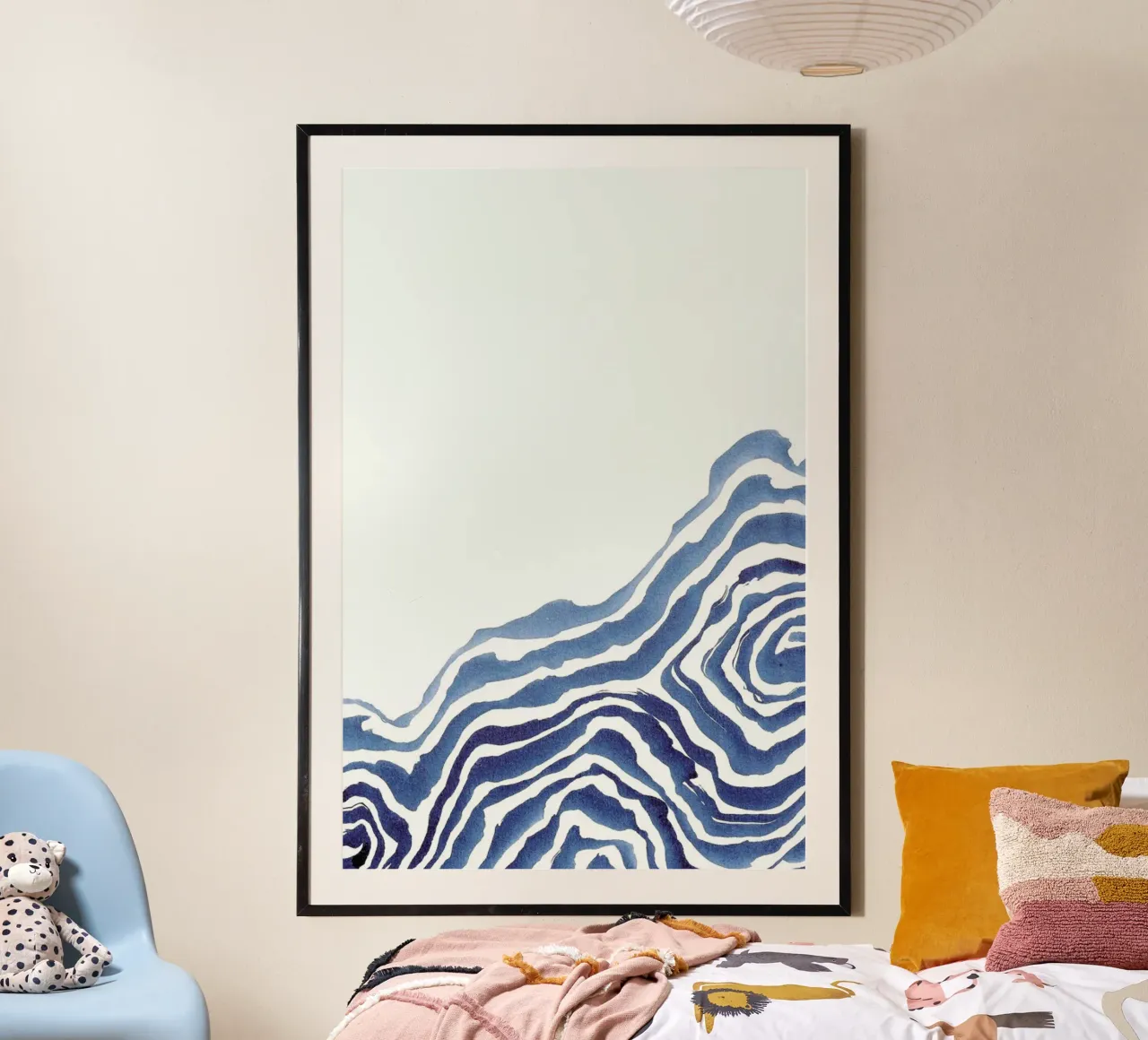 Wave I poster con telaio in legno da Kristen Polsinelli