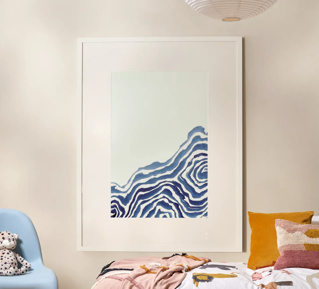 Wave I poster con telaio in legno da Kristen Polsinelli