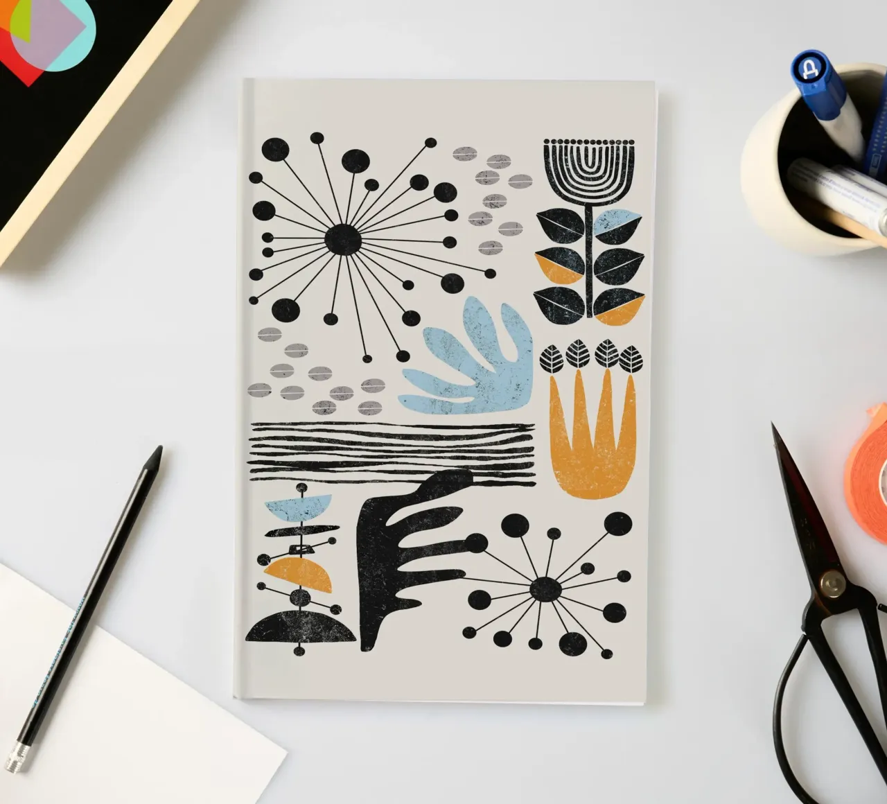 Cats & Dotz - Abstract Shapes 02 notebook by The Artcircle