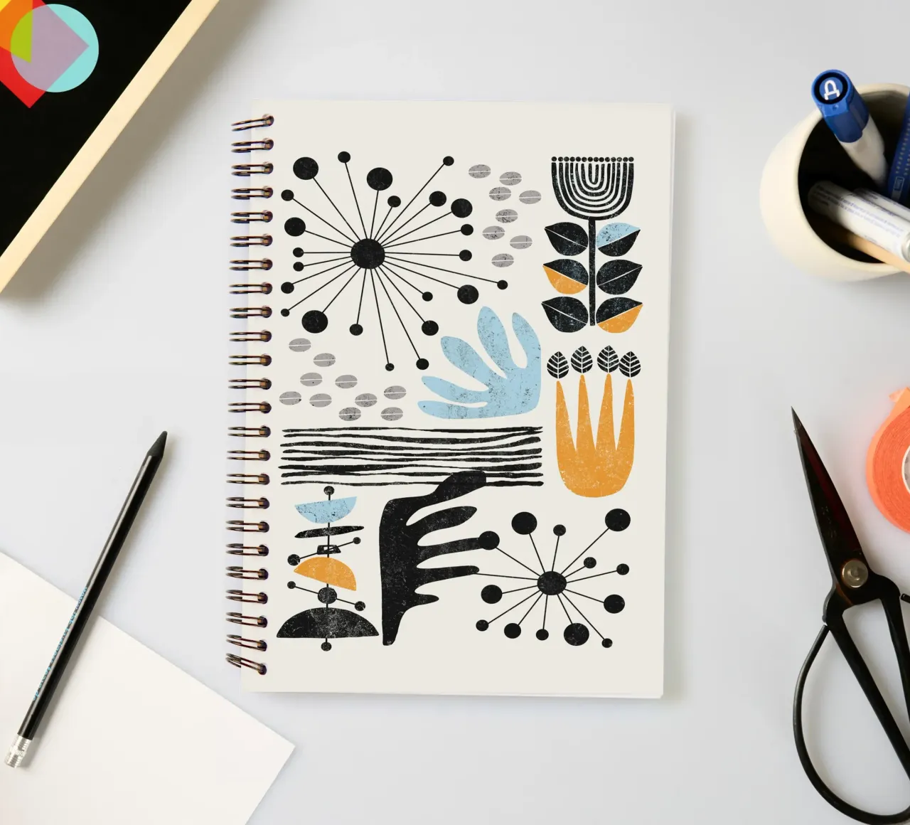 Cats & Dotz - Abstract Shapes 02 spiral notebook by The Artcircle
