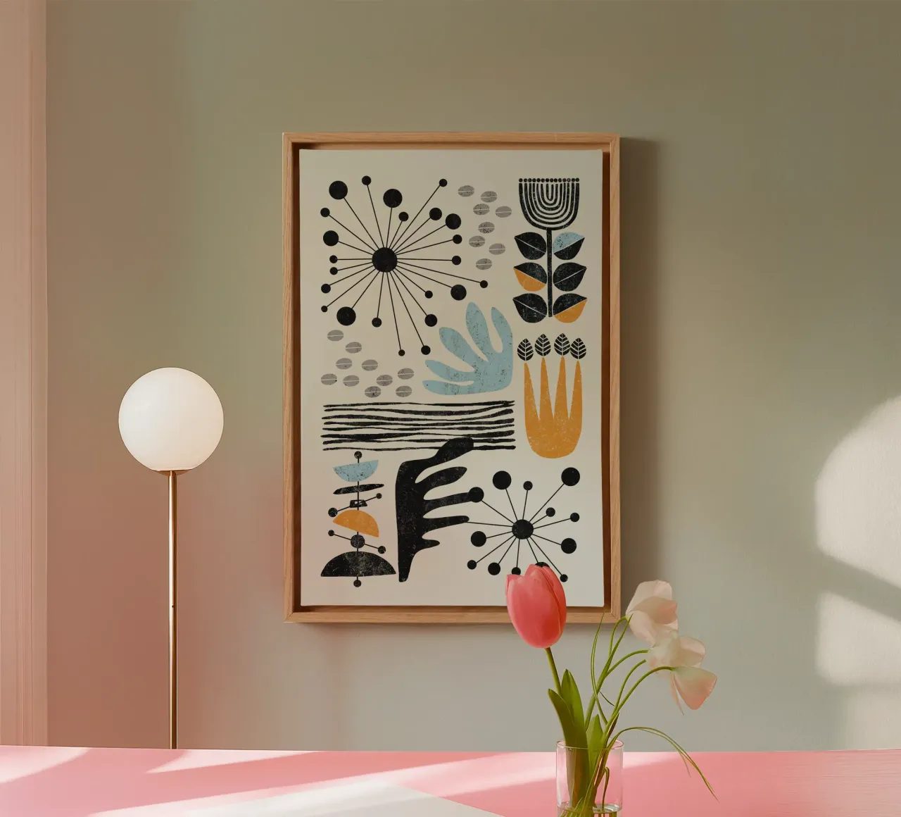 Katten & Dotz - Abstracte Vormen 02 canvas van The Artcircle