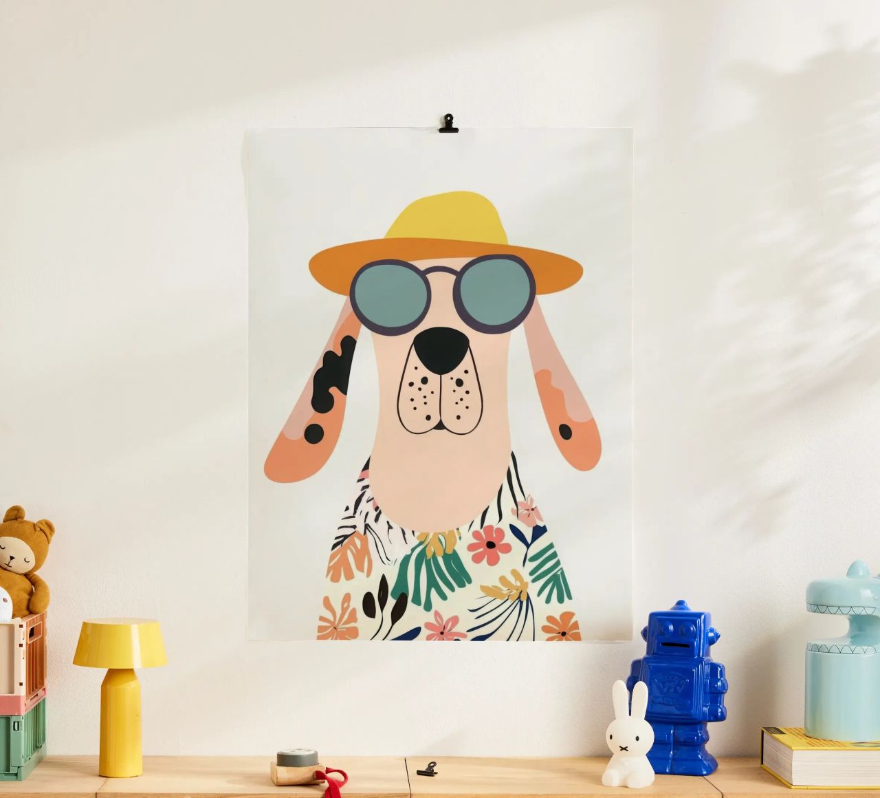 Chien tropical poster by So Cute Land - Affiches et posters