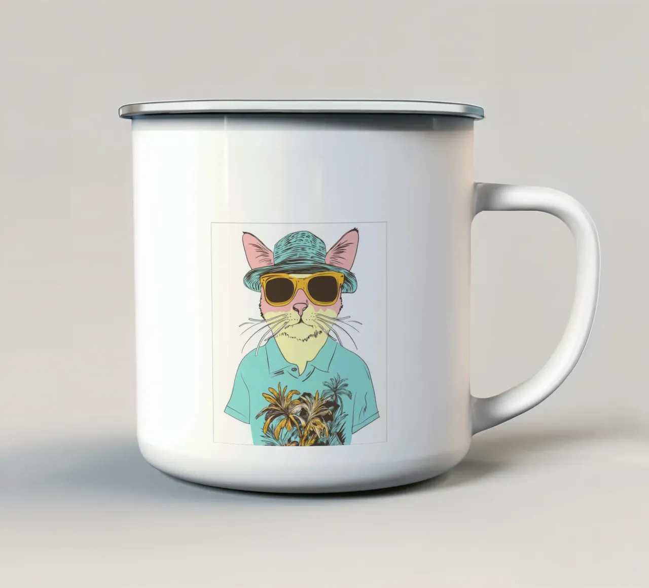 Féline tropicale tazza in smalto da So Cute Land - Affiches et posters