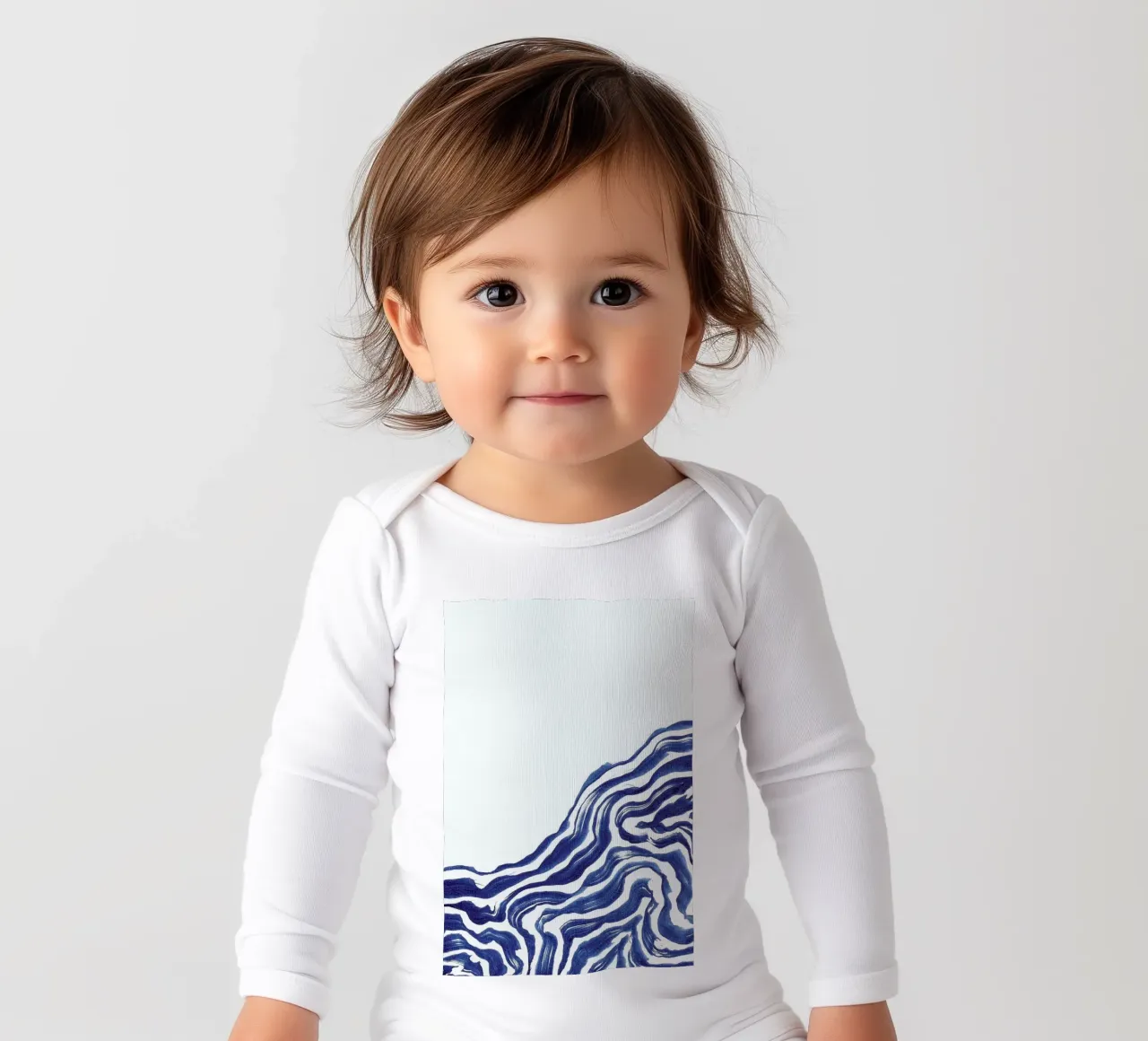 Wave II long-sleeve baby romper by Kristen Polsinelli