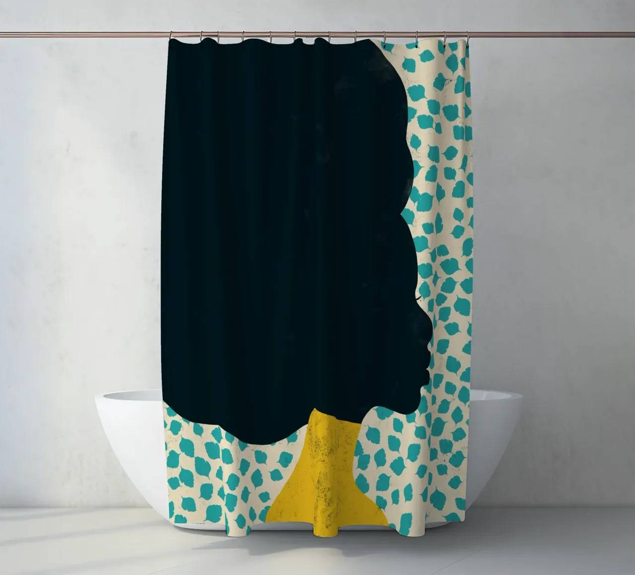 Cats & Dotz - Donna con l'afro tenda da doccia da The Artcircle
