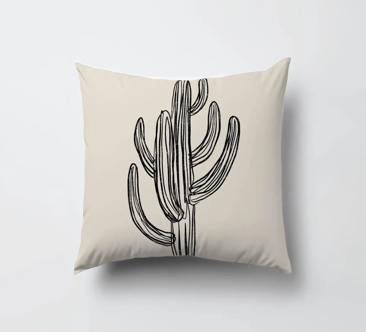 Gatti e puntini - Cactus nero cuscino da The Artcircle