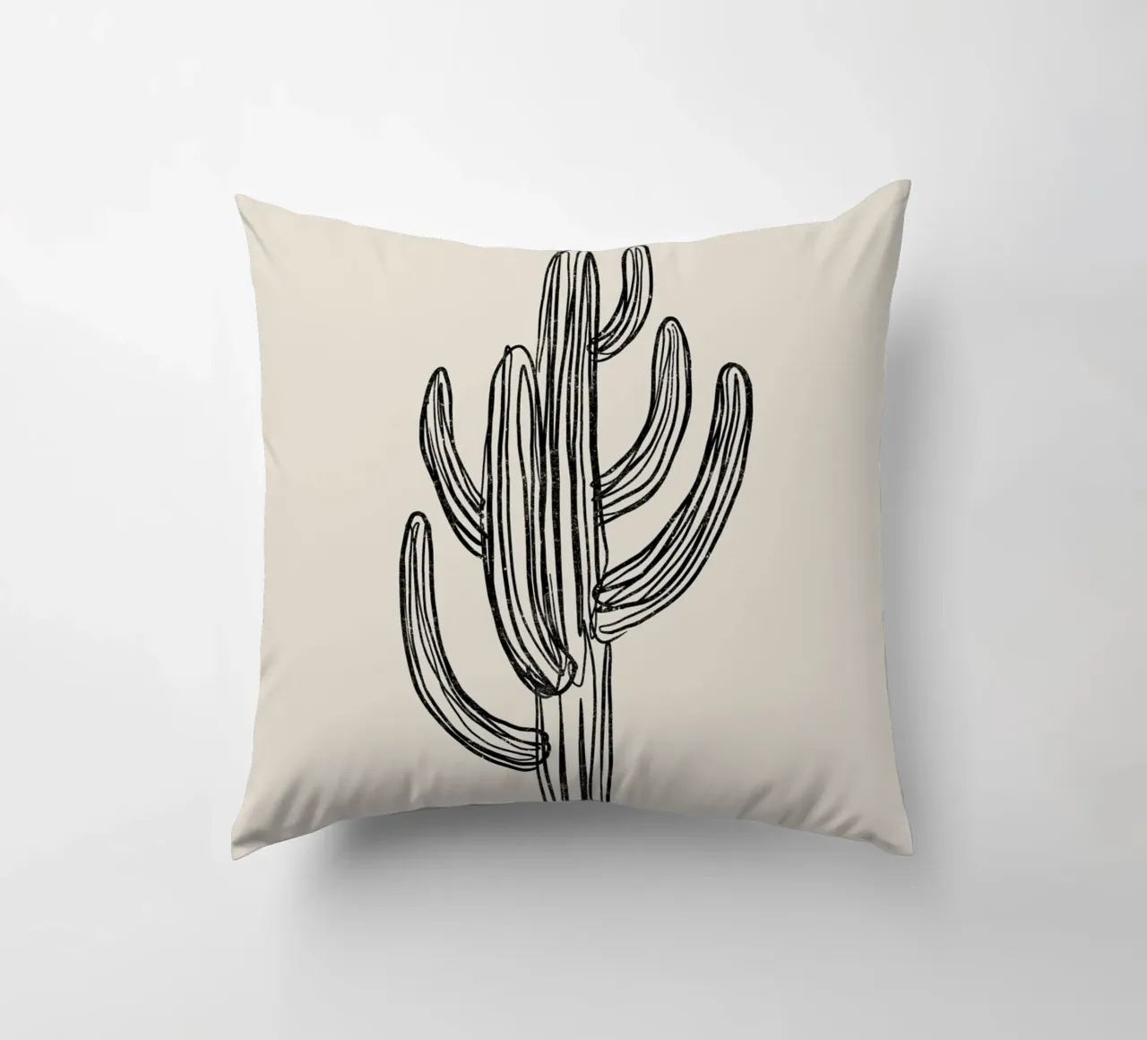 Gatti e puntini - Cactus nero cuscino da The Artcircle