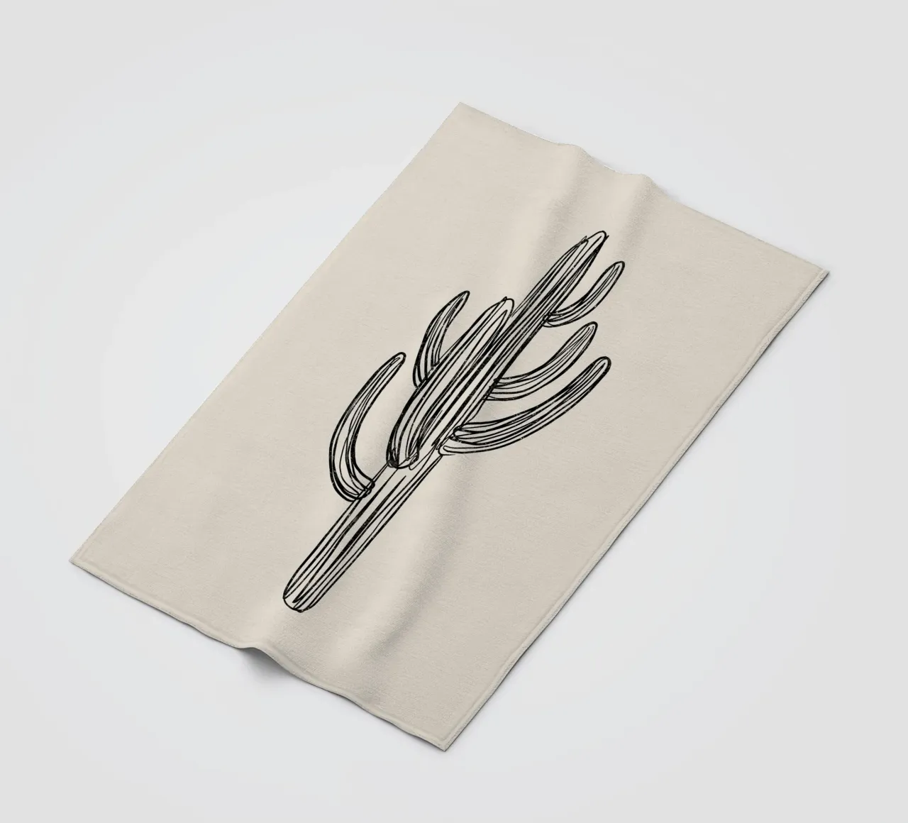 Gatti e puntini - Cactus nero coperta in pile da The Artcircle