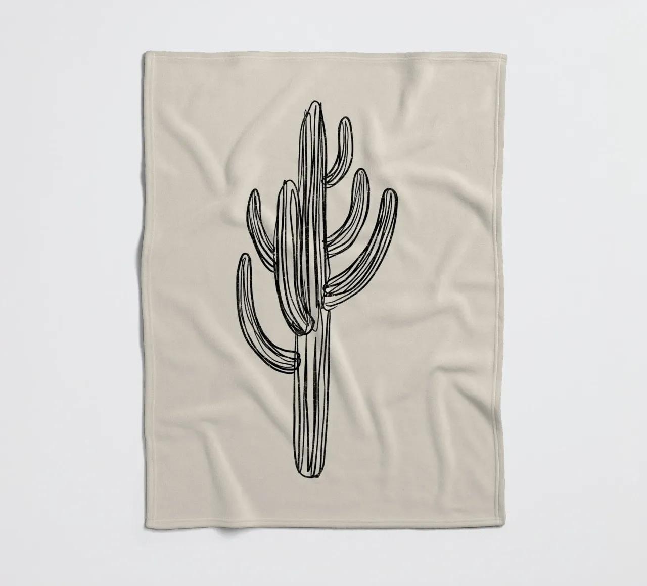 Gatti e puntini - Cactus nero coperta in pile da The Artcircle