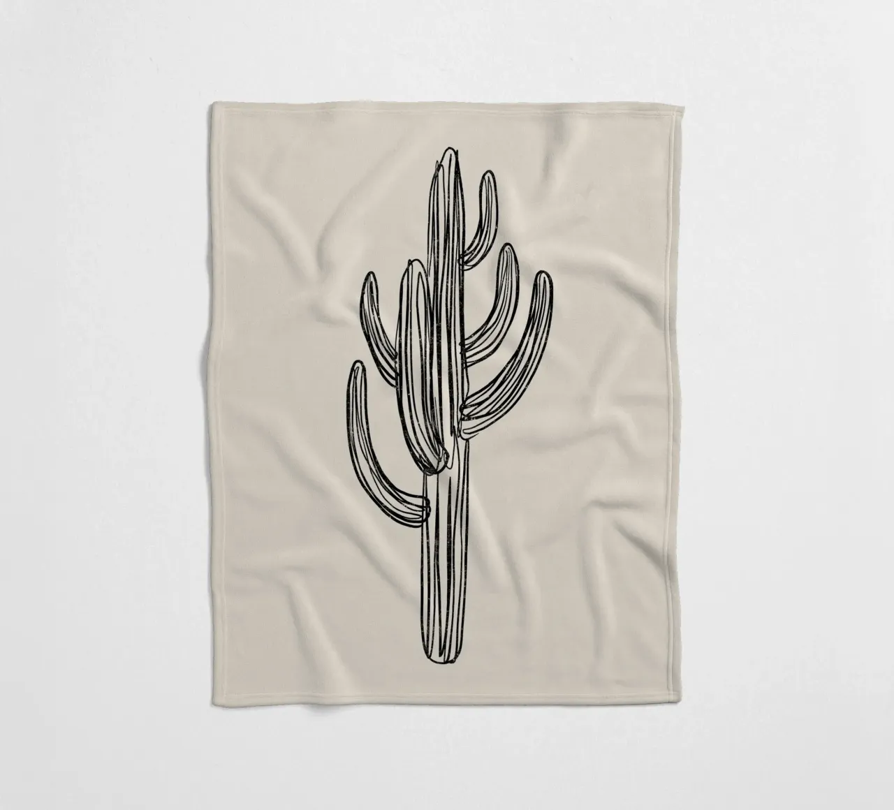 Gatti e puntini - Cactus nero coperta in pile da The Artcircle