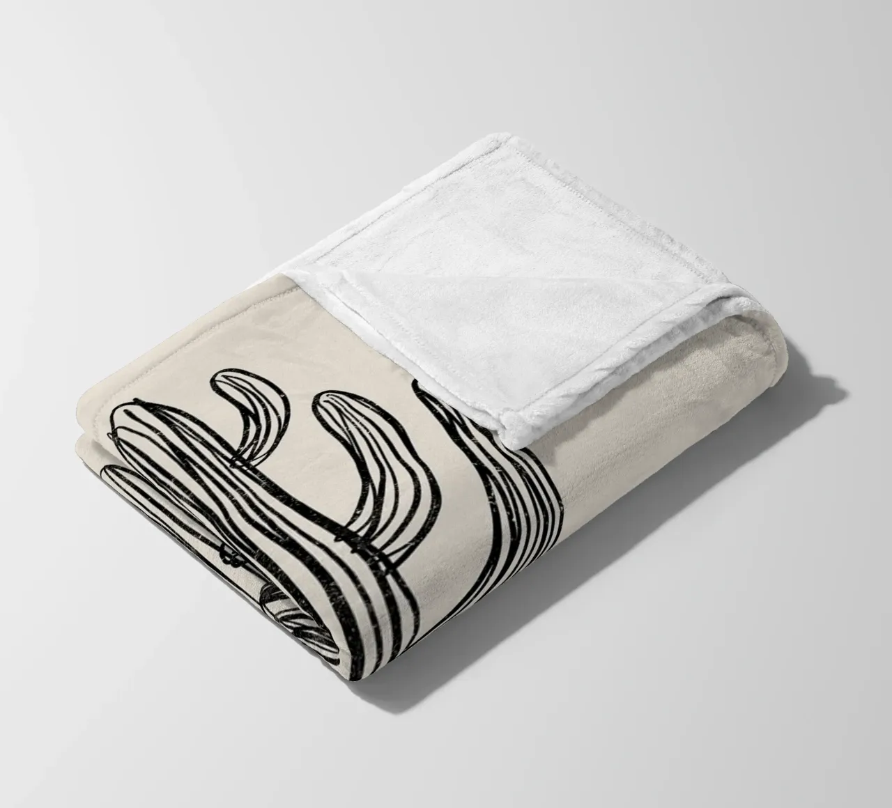 Gatti e puntini - Cactus nero coperta in pile da The Artcircle