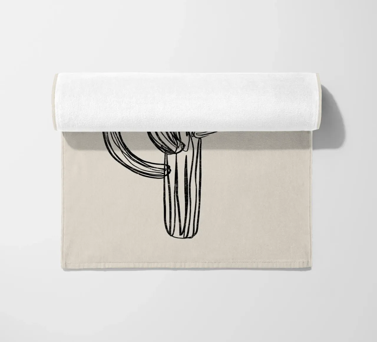 Gatti e puntini - Cactus nero telo mare da The Artcircle